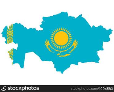Map Kazakhstan Flag Vector illustration Eps 10.. Map Kazakhstan Flag Vector illustration Eps 10
