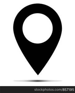 map localization icon on white background. mail sign. flat style. pin icon icon for your web site design, logo, app, UI. map point with shadow symbol. location pin sign.