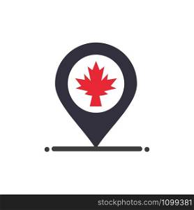 Map, Location, Canada, Leaf Flat Color Icon. Vector icon banner Template