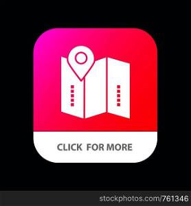 Map, Location, Directions, Location, Mobile App Button. Android and IOS Glyph Version