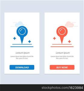 Map, Location, Marker  Blue and Red Download and Buy Now web Widget Card Template