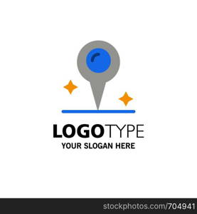 Map, Location, Marker Business Logo Template. Flat Color