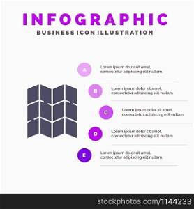 Map, Location, Motivation Solid Icon Infographics 5 Steps Presentation Background