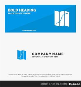 Map, Location, Navigation, Pin SOlid Icon Website Banner and Business Logo Template