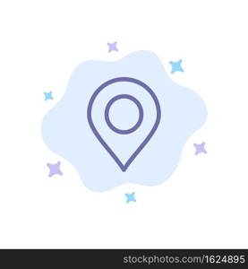 Map, Location, Pin, World Blue Icon on Abstract Cloud Background
