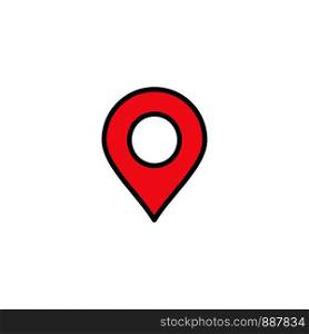 Map, Location, Pin, World Business Logo Template. Flat Color