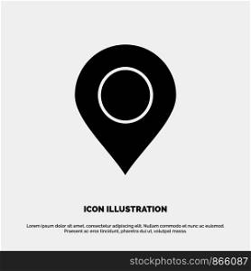 Map, Location, Pin, World solid Glyph Icon vector