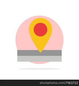 Map, Location, Place Abstract Circle Background Flat color Icon