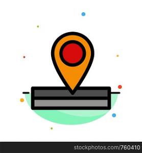 Map, Location, Place Abstract Flat Color Icon Template