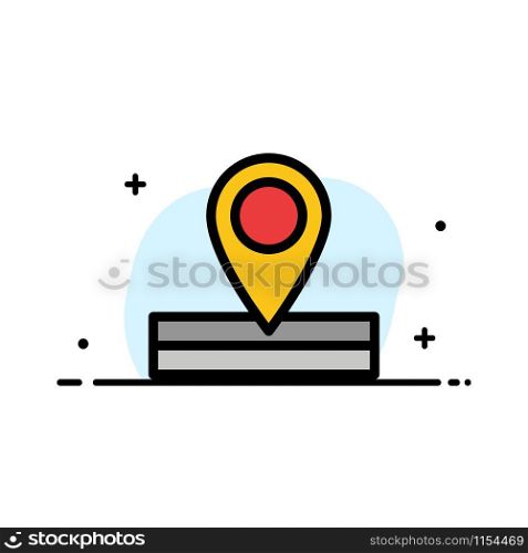 Map, Location, Place Business Flat Line Filled Icon Vector Banner Template