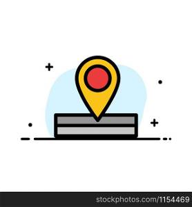 Map, Location, Place Business Flat Line Filled Icon Vector Banner Template