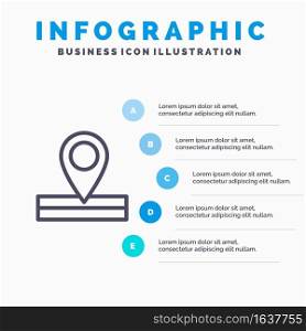 Map, Location, Place Line icon with 5 steps presentation infographics Background