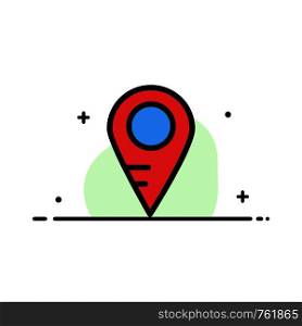 Map, Location, School Business Flat Line Filled Icon Vector Banner Template