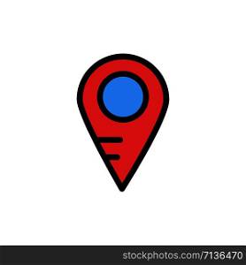 Map, Location, School Flat Color Icon. Vector icon banner Template