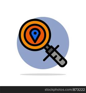 Map, Location, Search, Navigation Abstract Circle Background Flat color Icon