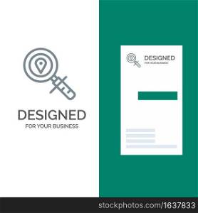 Map, Location, Search, Navigation Grey Logo Design and Business Card Template