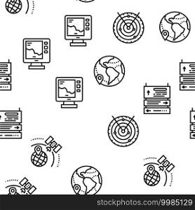 Map Location System Vector Seamless Pattern Thin Line Illustration. Map Location System Vector Seamless Pattern