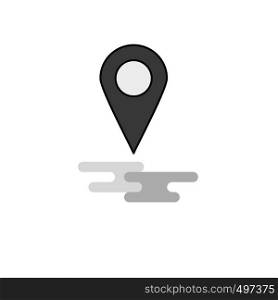 Map location Web Icon. Flat Line Filled Gray Icon Vector