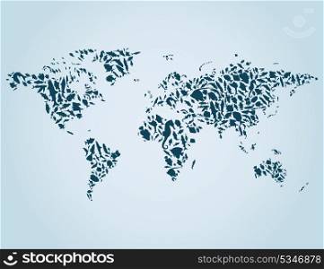 map made of fishes. A vector illustration