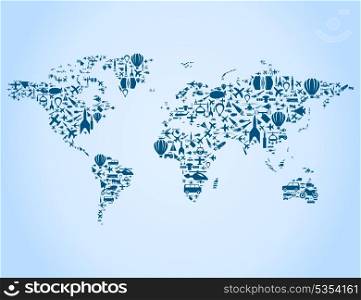 map made of transport. A vector illustration
