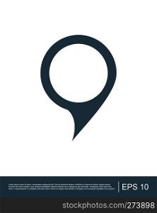 Map marker location pin flat icon for apps and websites