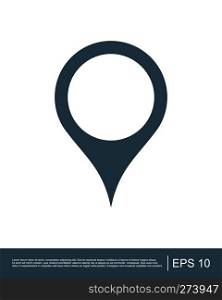 Map marker location pin flat icon for apps and websites