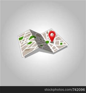 Map marker pointer with road map vector icon design