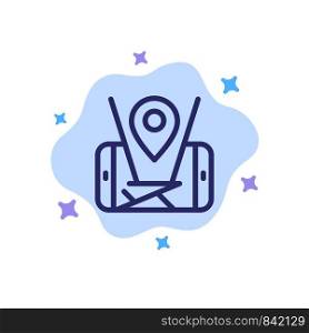 Map, Mobile, Location, Technology Blue Icon on Abstract Cloud Background