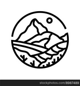 map mountain landscape line icon vector. map mountain landscape sign. isolated contour symbol black illustration. map mountain landscape line icon vector illustration