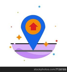 Map, Navigation, House Abstract Flat Color Icon Template