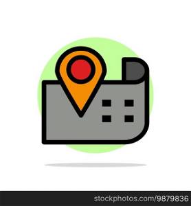 Map, Navigation, Location Abstract Circle Background Flat color Icon