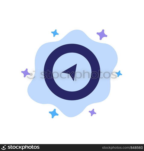 Map, Navigation, Location Blue Icon on Abstract Cloud Background