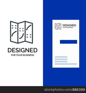 Map, Navigation, Location Grey Logo Design and Business Card Template