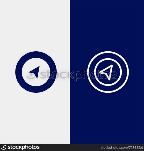Map, Navigation, Location Line and Glyph Solid icon Blue banner Line and Glyph Solid icon Blue banner