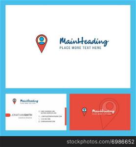 Map navigation Logo design with Tagline & Front and Back Busienss Card Template. Vector Creative Design