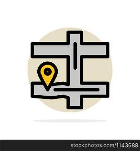 Map, Navigation, Pin Abstract Circle Background Flat color Icon
