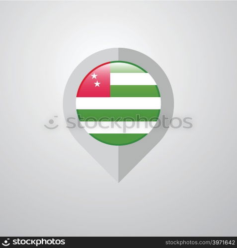 Map Navigation pointer with Abkhazia flag design vector