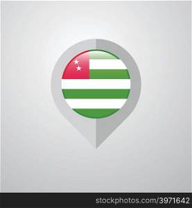 Map Navigation pointer with Abkhazia flag design vector