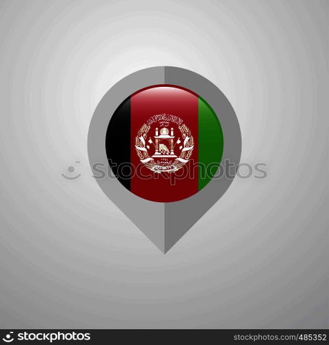 Map Navigation pointer with Afghanistan flag design vector