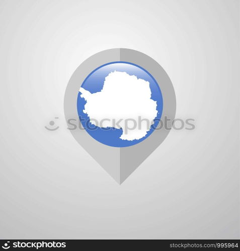 Map Navigation pointer with Antarctica flag design vector