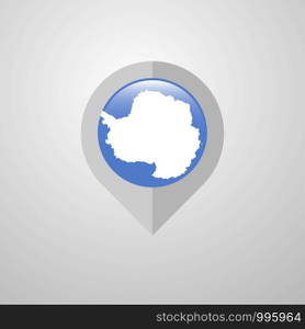 Map Navigation pointer with Antarctica flag design vector