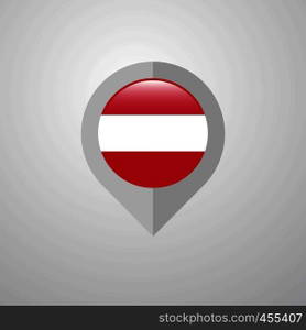 Map Navigation pointer with Austria flag design vector
