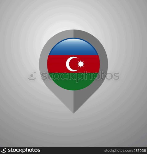 Map Navigation pointer with Azerbaijan flag design vector