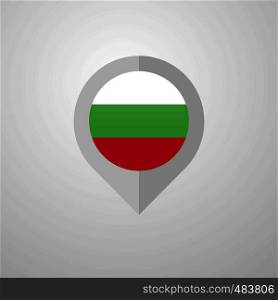 Map Navigation pointer with Bulgaria flag design vector