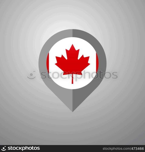 Map Navigation pointer with Canada flag design vector