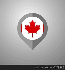 Map Navigation pointer with Canada flag design vector