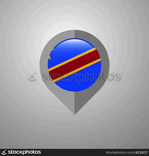 Map Navigation pointer with Comoros flag design vector