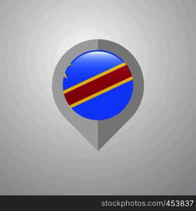 Map Navigation pointer with Comoros flag design vector
