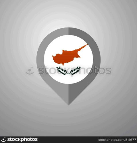 Map Navigation pointer with Cyprus flag design vector
