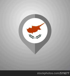 Map Navigation pointer with Cyprus flag design vector